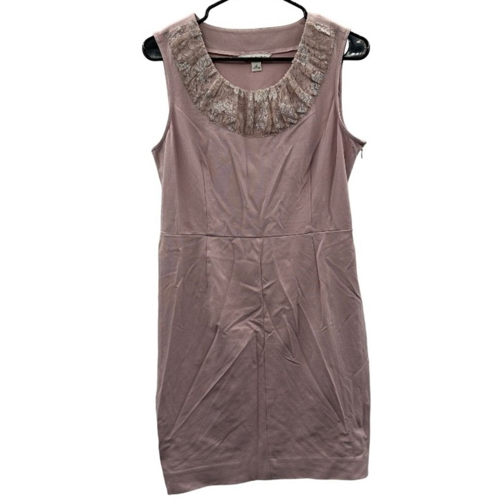 Banana Republic Pink Sleeveless Lace Embellished Neck Mini Dress Size‎ 12